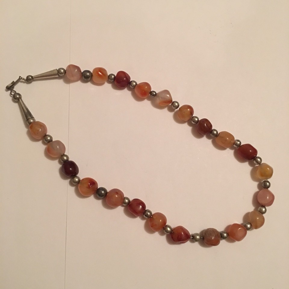 Vintage Beaded Costume Jewelry Necklace Stone / Rocks eBay