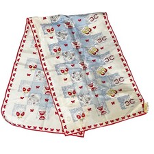 Vintage Top Hit Fashion 100 Silk Butterfly Scarf 34  Tie Japan Red Blue Yellow