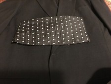 Zegna Men's Cummerbund Black Jacquard with Silver accents Very Cool Vintage