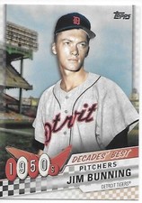 2020 Topps Update Baseball Decades' Best Jim Bunning Tigers