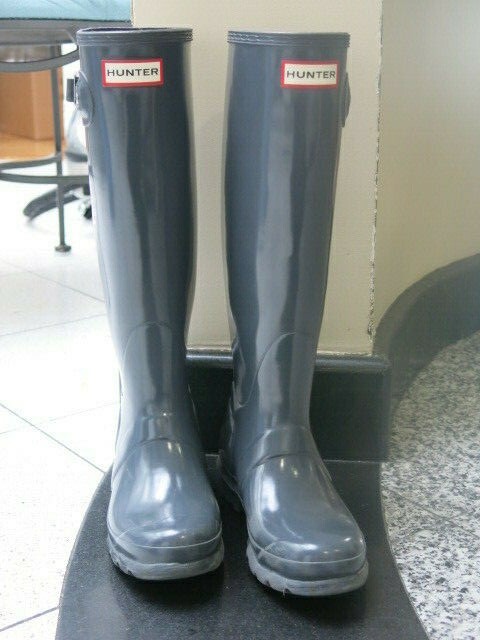 hunter boots slate gray