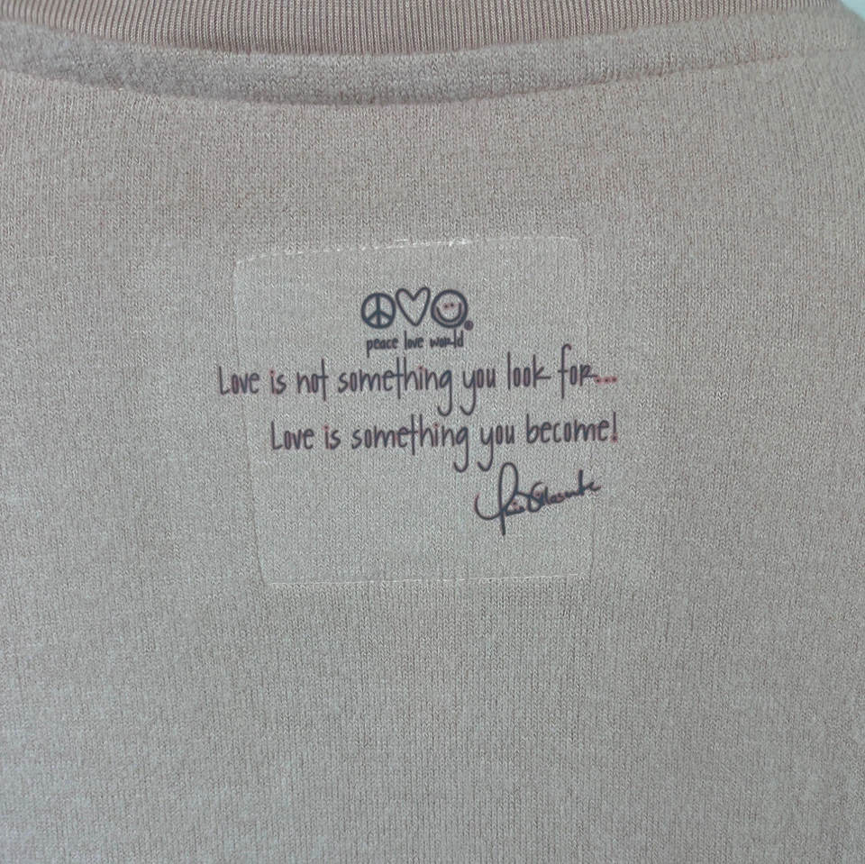 Мир любовь мира женщин розовый длинным рукавом "Love друг друга" толстовка Sz S - Изображение 4 из 4