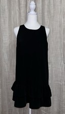 Ann Taylor LOFT Women Black Casual Dress With Ruffles 8 Petit NWOT