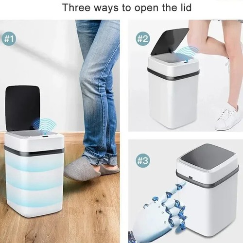 Kitchen Trash Bin 13L Bathroom Touch Trash Can In The Toilet Smart Garbage - Picture 20 of 24