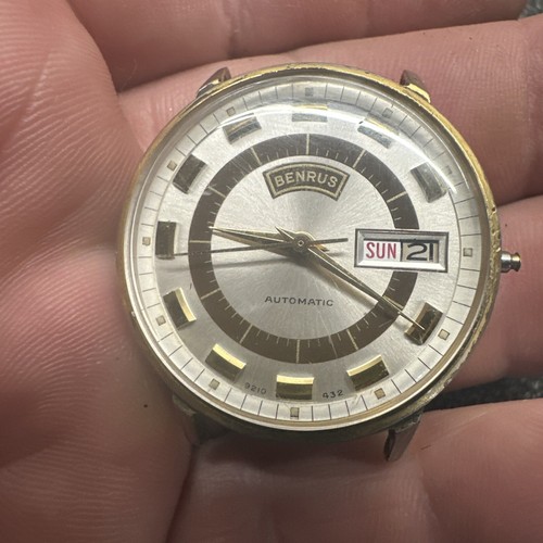 RARO OROLOGIO DA POLSO UOMO BENRUS DAY/DATE automatico 9210-432 serie 9345 funzionante - Foto 2 di 16