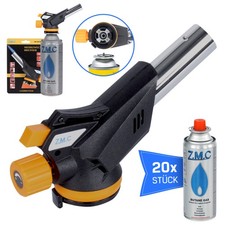 Gasbrenner Bunsenbrenner Lötlampe Lötbrenner Gasanzünder + 20 Gaskartuschen 227g