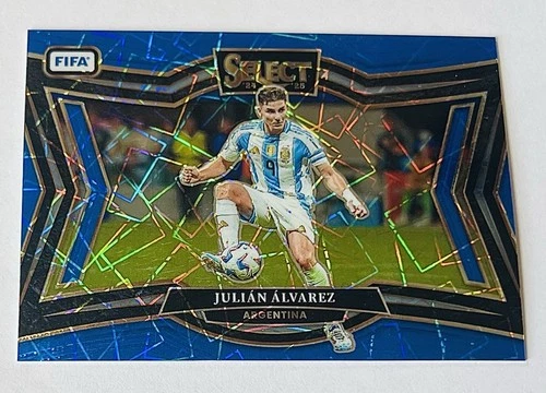 Julian Alvarez 2024-25 Panini Select FIFA #206 Blue Lazer Prizm Argentina