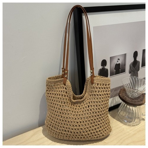 Bohemian Handbag Handwoven Straw Beach Bag New Tote Gift - Picture 13 of 14