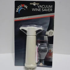 NEW Vacu Vin Vacuum Wine Saver Pump With One Stopper White Original NOS