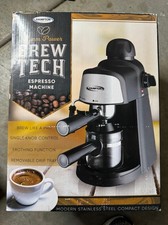 Hampton Brew Tech Espresso Machine Steam Power Stainless Steel Frother NIB New
