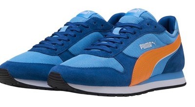 NEW in BOX  men's Puma ST Miler Size 11,  Light Blue / Dark Poppy.