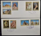 FUJEIRA 1966 Cpl Set "Egyptian Monuments / 100 Years Stamps" on 2 FDC Covers,UAE