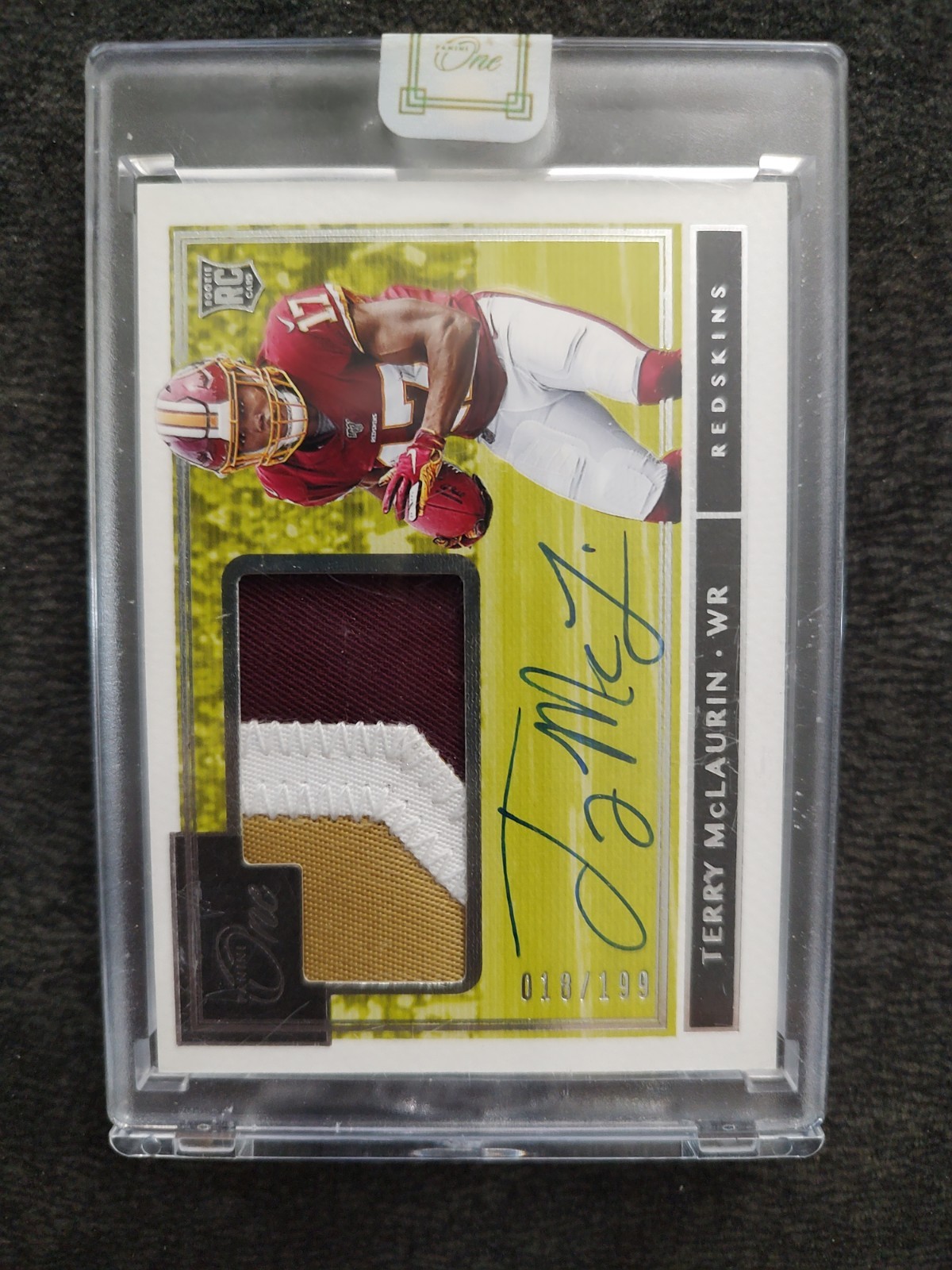2019 Panini One Terry Mclaurin RC Auto Patch /199 Sealed #26 RPA On Card Auto