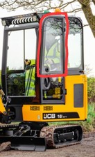 JCB 15C-1 / 16C-1 / 19C-1 TOP DOOR GLASS FROM 2017 ONWARDS