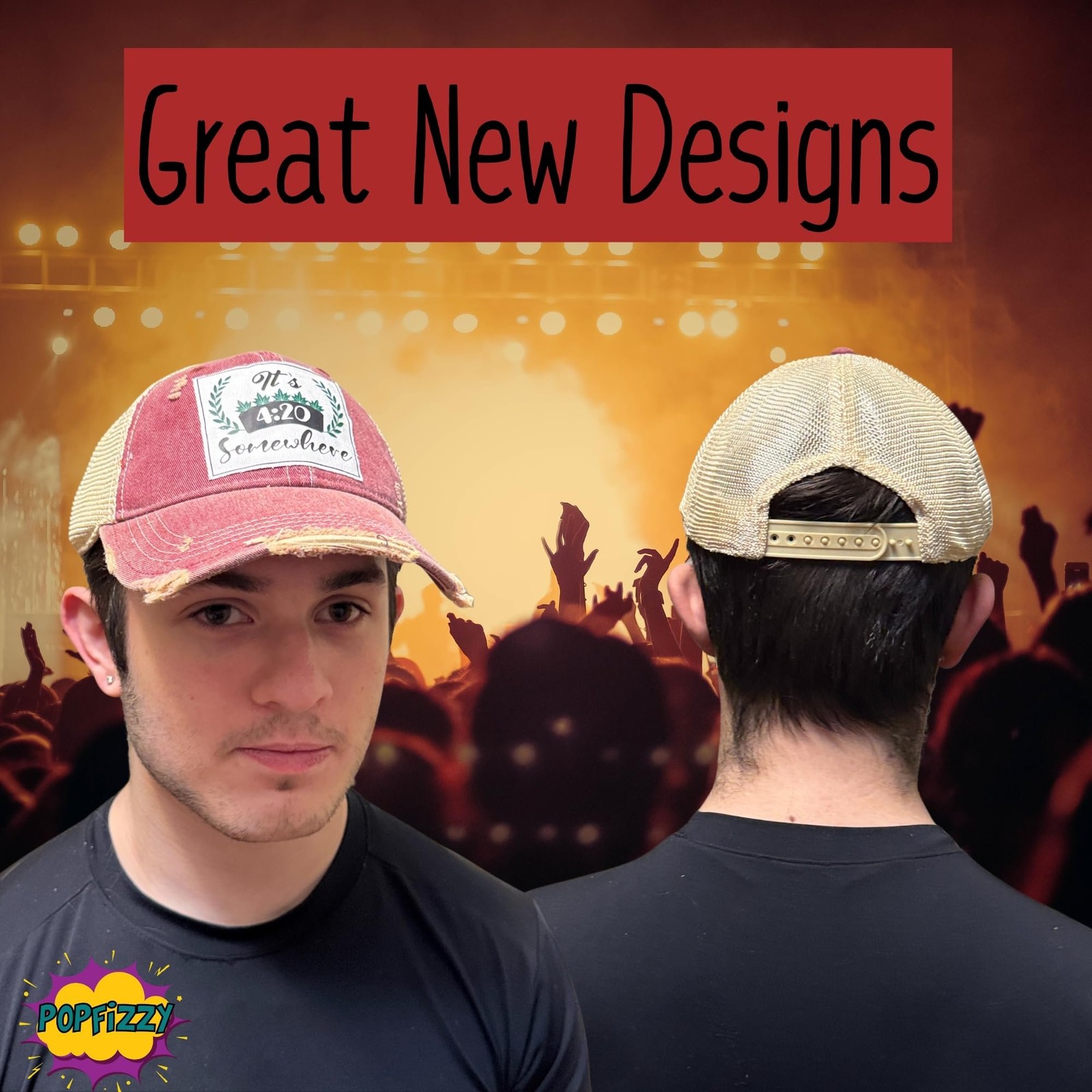 Popfizzy Weed Hat for Men and Women, It’s 420 Somewhere Marijuana Hat, Weed