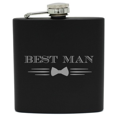 My Personal Memories Bow Tie Groomsman, Best Man, Groom 6 oz Flask Gift for B...