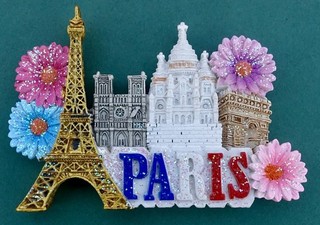 Souvenir Fridge Magnet Paris All The Sights And Flowers