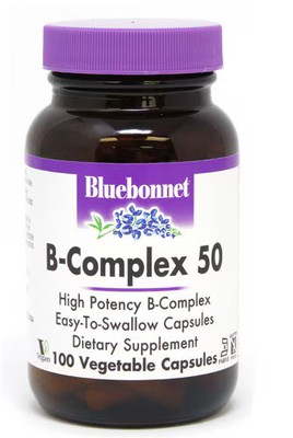 2 X Bluebonnet Nutrition B-Complex 50 -- 100 Vegetable Capsules