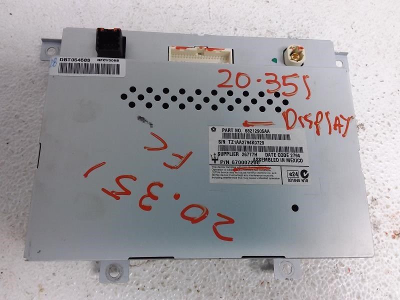 2014 MASERATI QUATTROPORTE Dash Display OEM Part Number 68212905AA, 670007290 