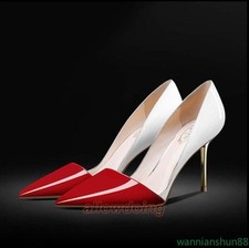 Womens Fashion Pointy Toe Stiletto Heel Office Slip On Party Pump Banquet Shoes