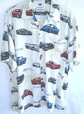 David Carey Originals Mens XL Short Sleeve Corvette Pattern Shirt