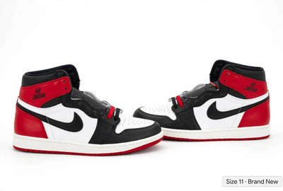 Jordan Air Jordan 1 Men s Basketball High Top Lace Up Sneakers Black/White/Red