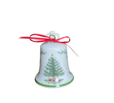 AK Kaiser 683 Porcelain Bell Ornament West Germany Christmas Tree Design 3.5 