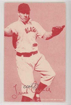 1980 An Exhibit Card Hall of Fame Reprints White Stock Red Frank Chance HOF 0b2