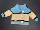 VINTAGE HANDMADE KNIT STRIPED CARDIGAN SWEATER FOR BARBIE & FRIENDS