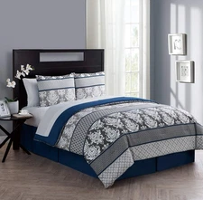 VCNY Home - Full Bed in a Bag, 8-Piece Bedding with Matching Bedskirt & Shams...