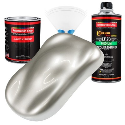 Sterling Silver Metallic Acrylic Lacquer Quart Auto Paint Kit, Medium Thinner