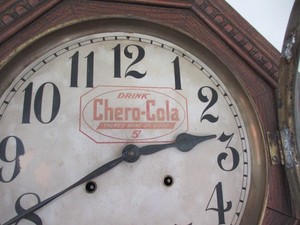 ANTIQUE CHERO COLA ADVERTISING 5 CENT DRINK "THERE'S NONE SO GOOD" CLOCK 1910