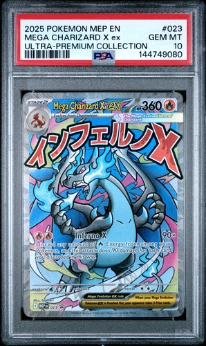 2025 POKEMON MEP EN-ME BLACK STAR PROMO #023 MEGA CHARIZARD X EX PSA 10