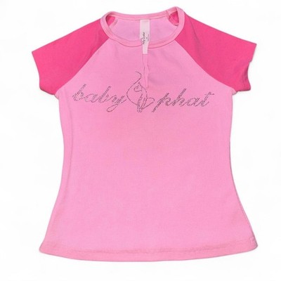 Baby Phat pink rhinestone logo baby tee