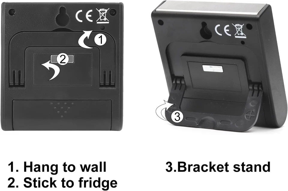2 PCS Timer Digitale Da Cucina Mini Sveglia Digitale Con Timer Da Cucina per Ele - Immagine 4 di 4