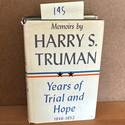 Harry S. Truman Memoirs Years of Trial and Hope 1946-1952 HC DJ Doubleday 1956