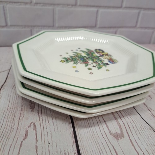 Nikko Japan Christmastime Octagon Salad Dessert Plate Christmas Tree 8”, 4 pcs. - Picture 6 of 6