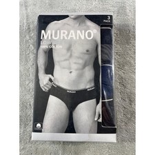 Murano Low Rise Briefs 3 Pack Mens Large 100 Cotton Navy Gray Black Tagless