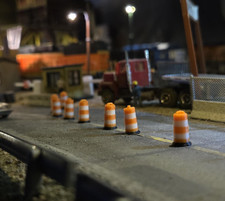 USA MADE - HO Scale Road Construction Barrels (24-Pack) Highway Traffic