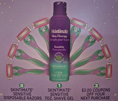 Skintimate Skin Therapy  Sensitive Shave Gel for Women 6-4 blade Razors 1 Gel 