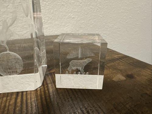 Lote de 5 pisapapeles grabados con láser 3D cubo de vidrio de cristal - Imagen 7 de 11
