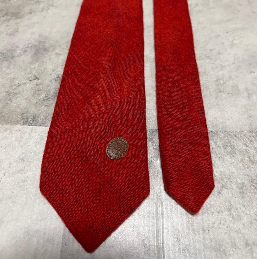 GUCCI Interlocking Solid Necktie Silk 20% Cashmer… - image 3