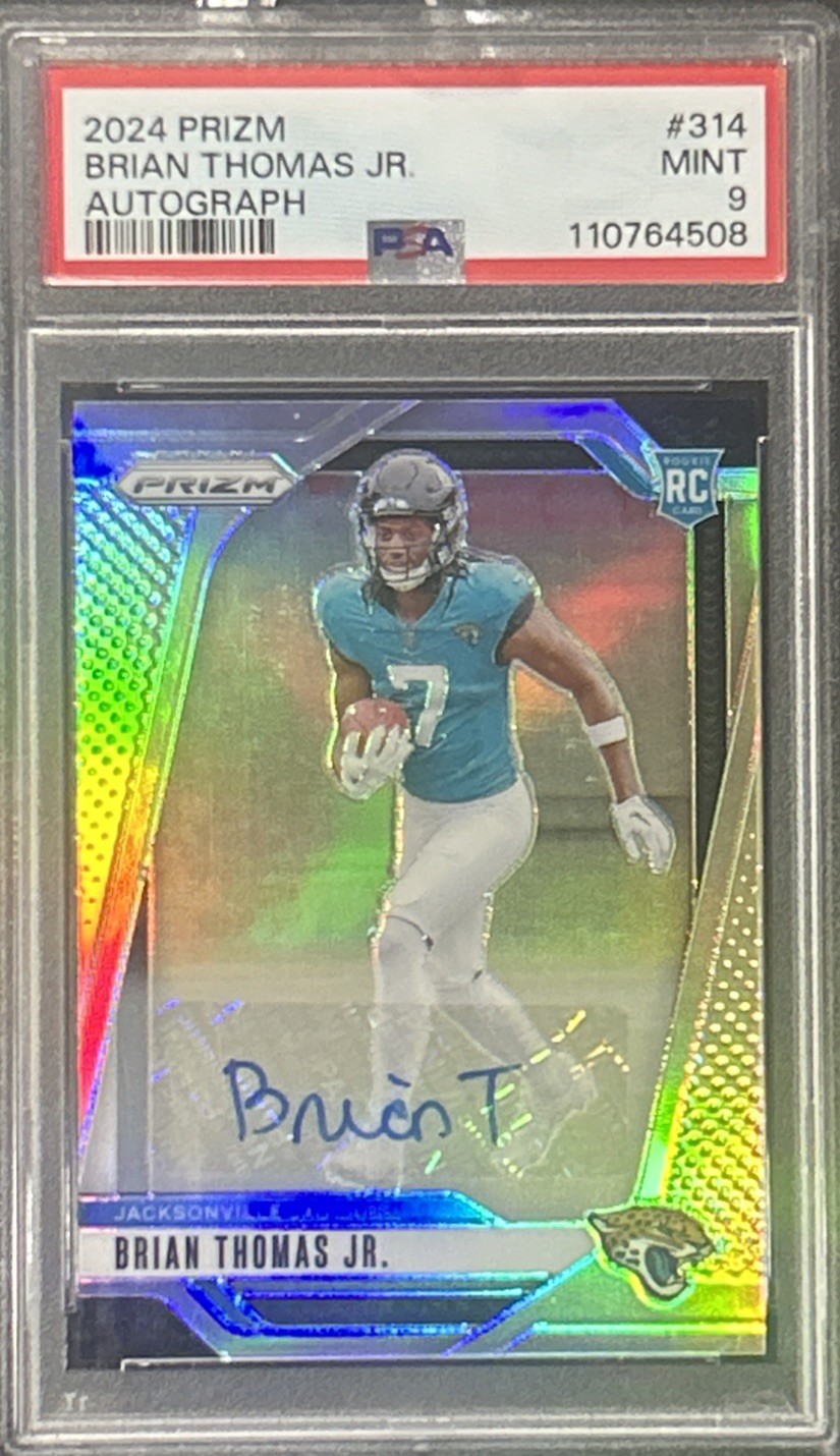 2024 Panini Prizm Brian Thomas Jr. RC #314 Rookie Auto Silver PSA 9 Jags