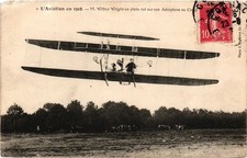 Aviation, Early Aircraft Biplan, Pilot Wilbur Wright, Vintage Postcard