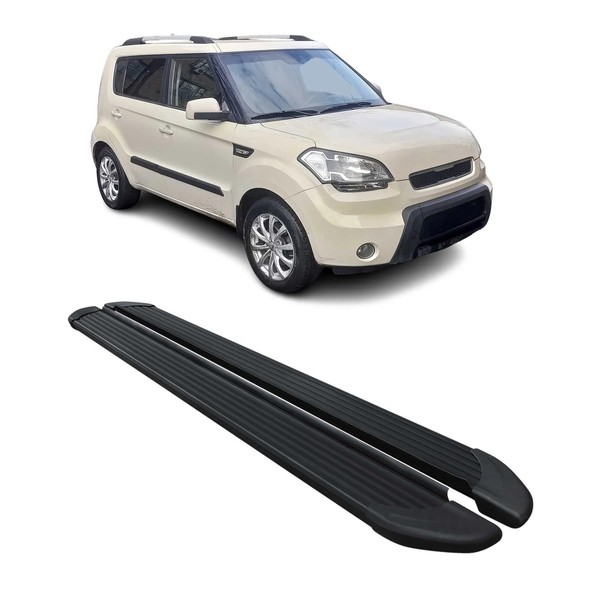Seitenschweller Trittbretter Schweller FüR Kia Soul 2008-2015 Aluminium Schwarz-image
