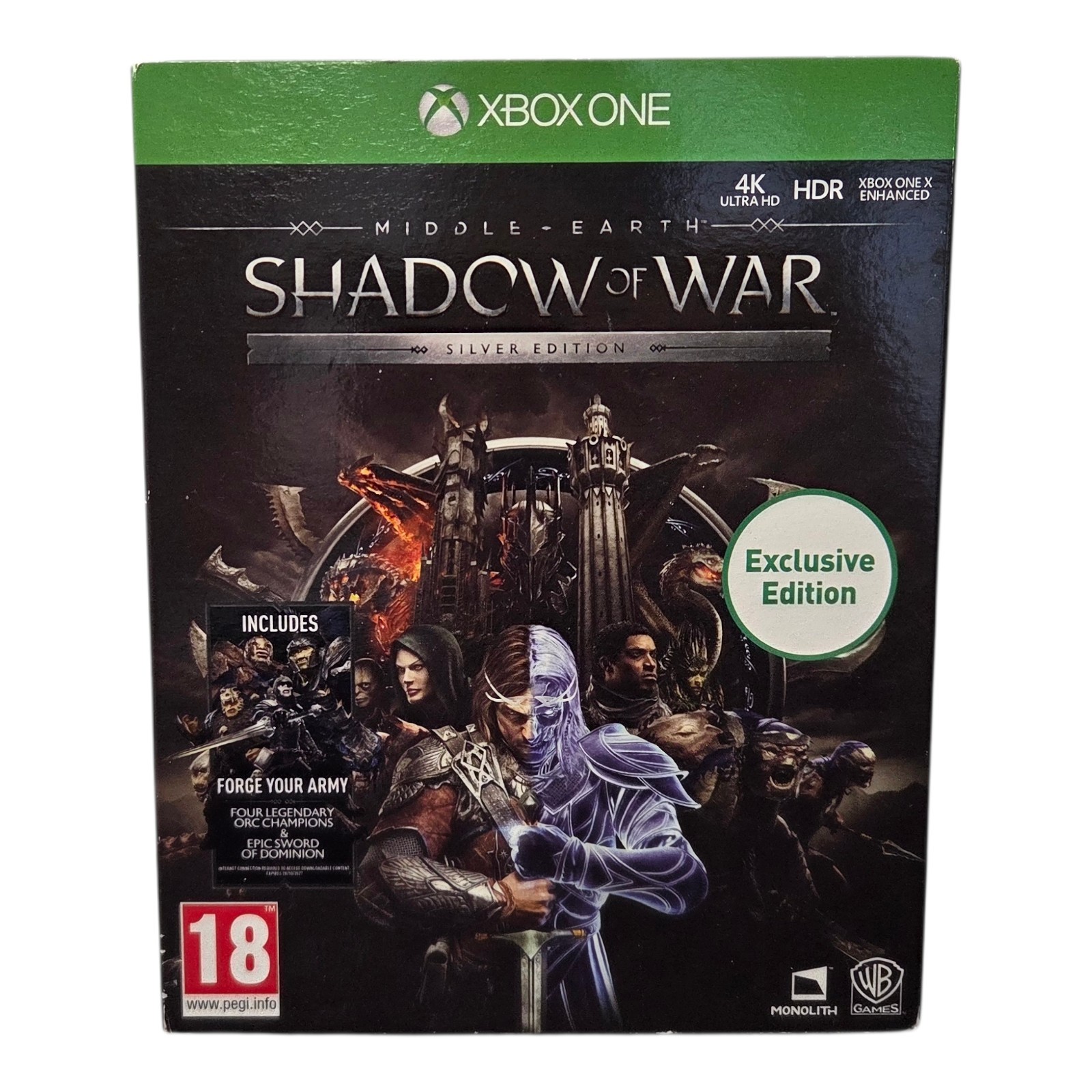 Middle Earth Shadow of War Limited Steelbook Edition Xbox One