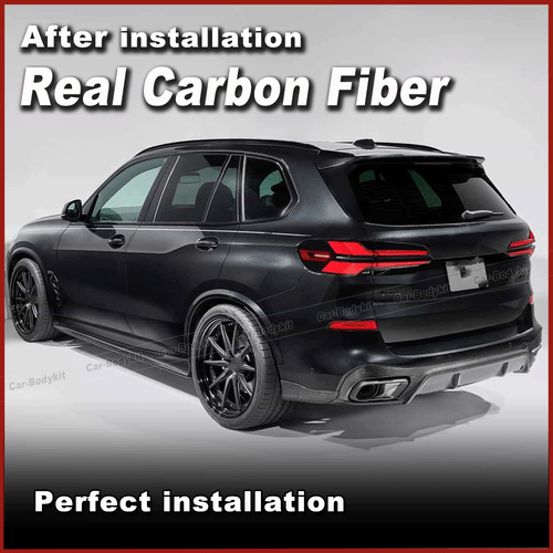 Carbon Seitenschweller Ansätze Schwert Passt für BMW X5 G05 LCI M-Paket 2023-24 - Picture 4 of 10