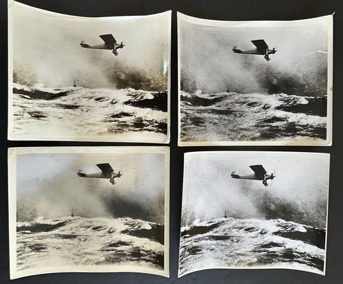 1927 Charles Lindbergh Spirit of St. Louis Transatlantic Flight Photo Lot (4pc)