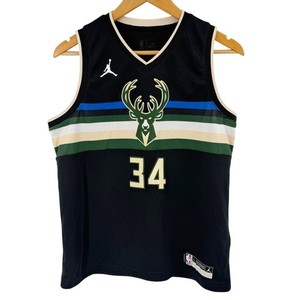 Nike Bucks Giannis Antetokounmpo 34 Swingman Black Jersey Youth Large 14/16