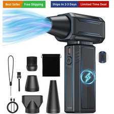 Compressed Air Duster,200000RPM Electric Duster,Stepless Speed Mini Air Blowe...